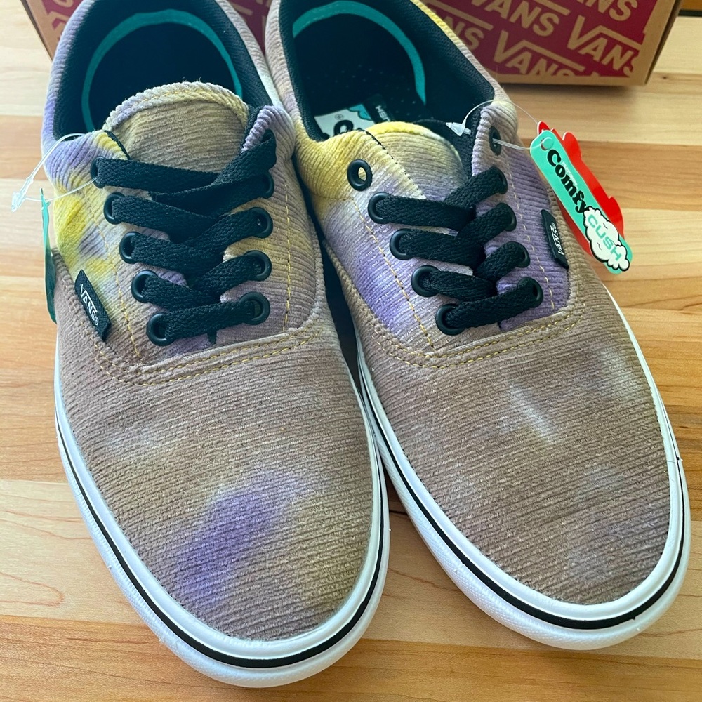 Vans Comfy Cush Tie Dye Corduroy Beige sz 8 NEW